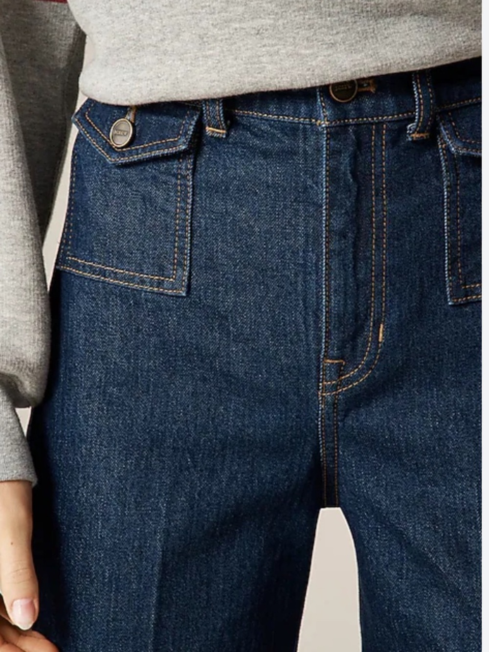 J. Crew Women’s High Waisted Wide Leg Patch Pockets Sailor Jeans Size 29